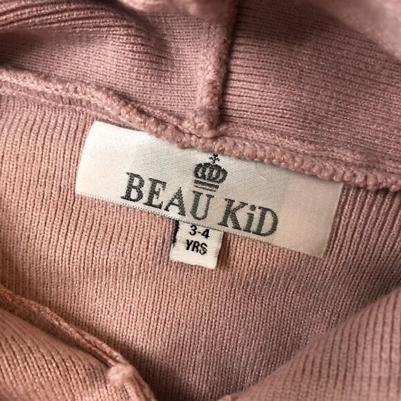 Beau Kid Girl Knit Sweatsuit Hoodie Jogger Pants Rhinestones Pink 3-4 Years - Picture 6 of 6